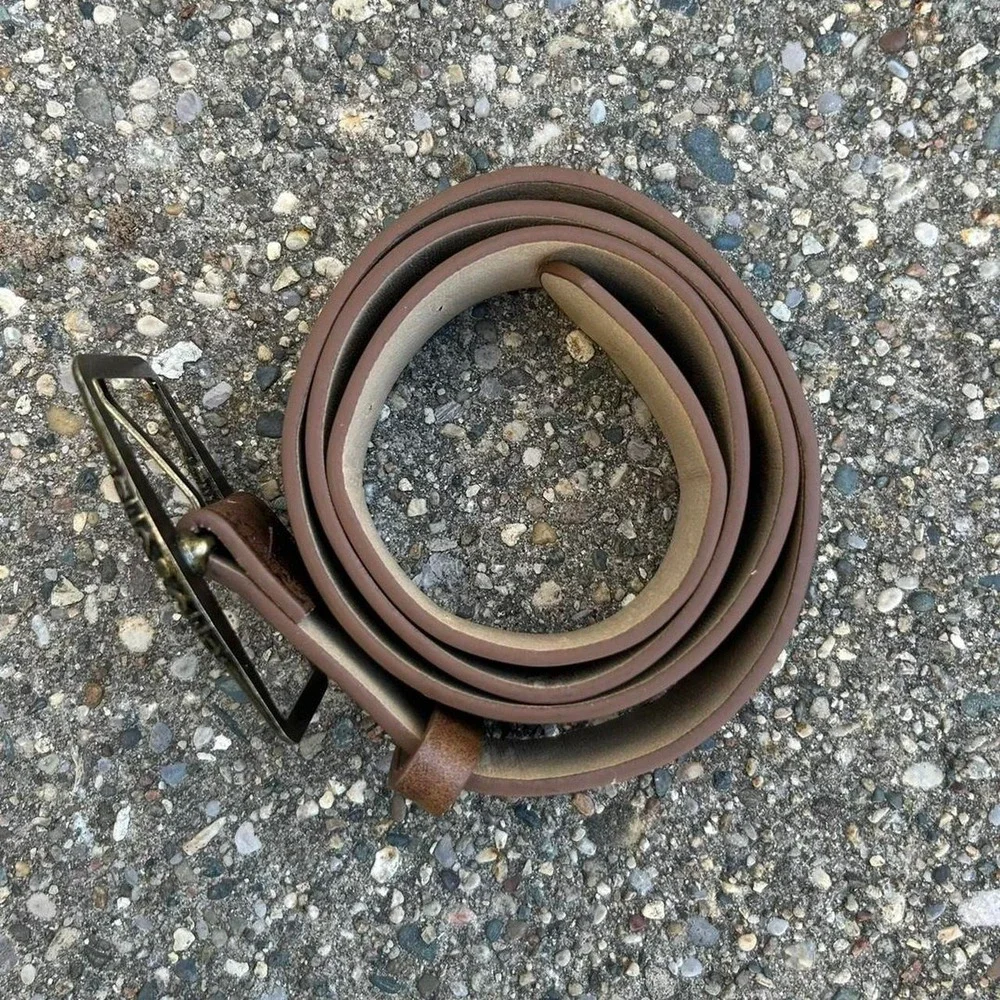 Vintage style brown american western floral rustic boho belt
